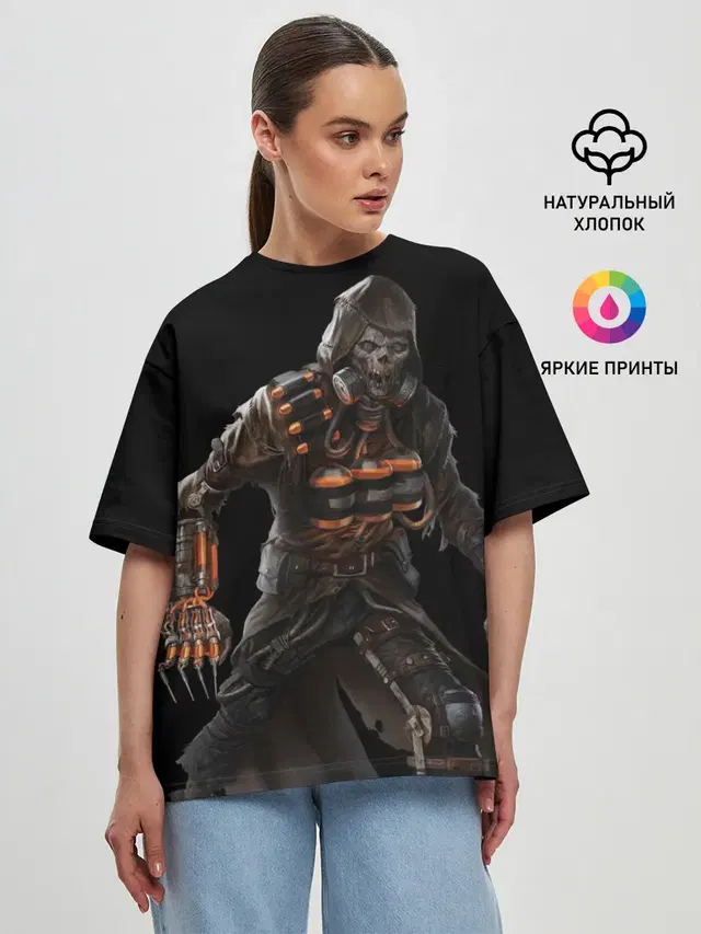 Женская футболка оверсайз с принтом «Batman Arkham Knight — Scarecrow»
