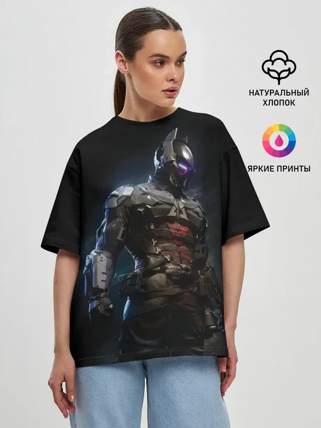 Женская футболка оверсайз с принтом «Batman Arkham Knight»