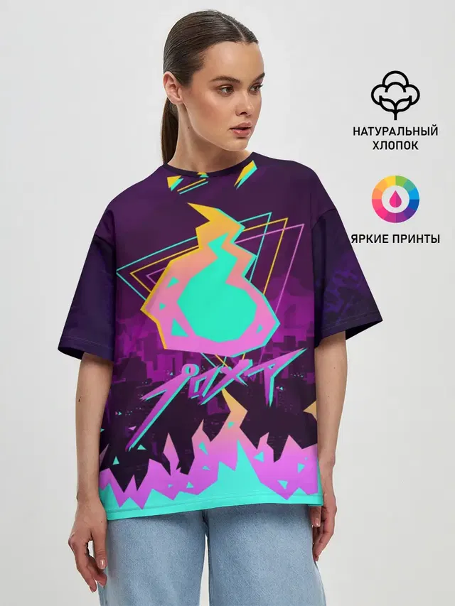 Женская футболка оверсайз с принтом «Промар — PROMARE»