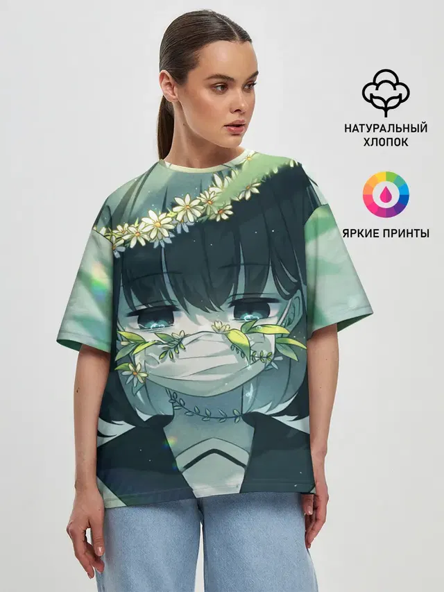 Женская футболка оверсайз