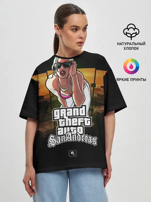 Женская футболка оверсайз