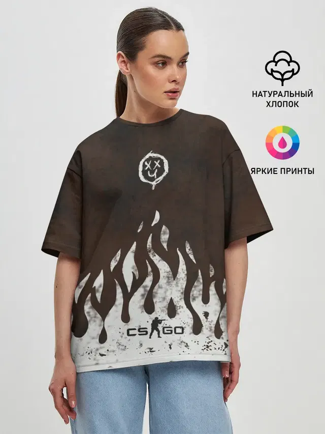 Женская футболка оверсайз