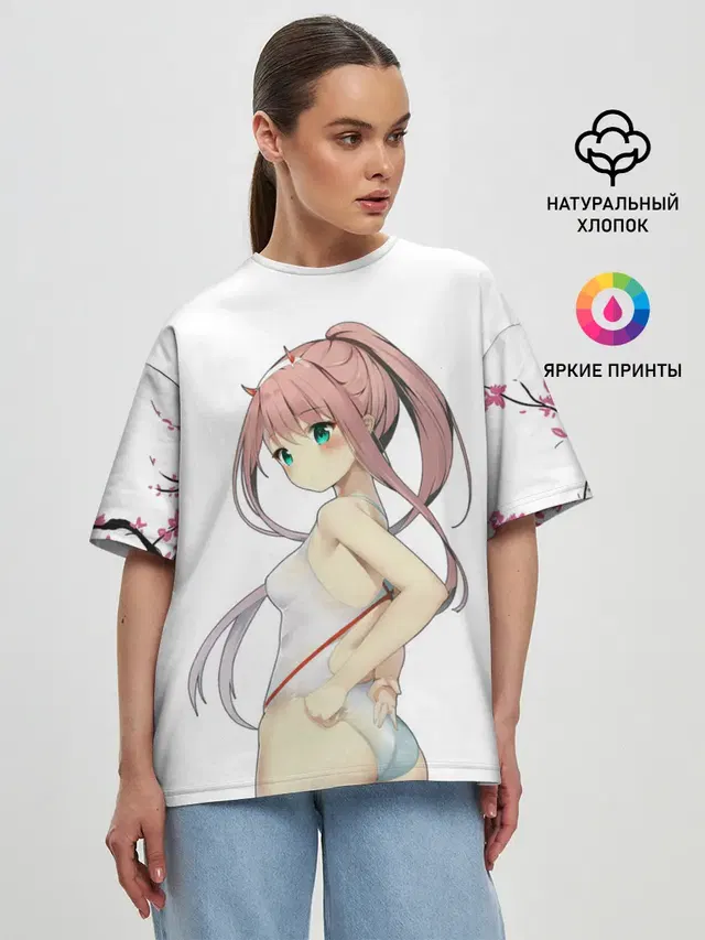 Женская футболка оверсайз