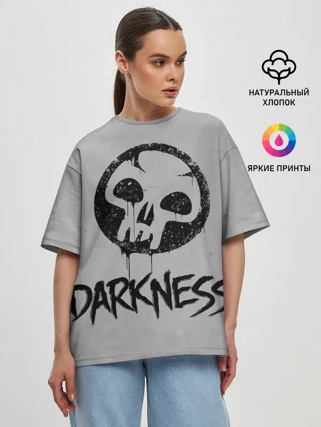 Женская футболка оверсайз с принтом «Magic:The Gathering — Emblems Darkness»
