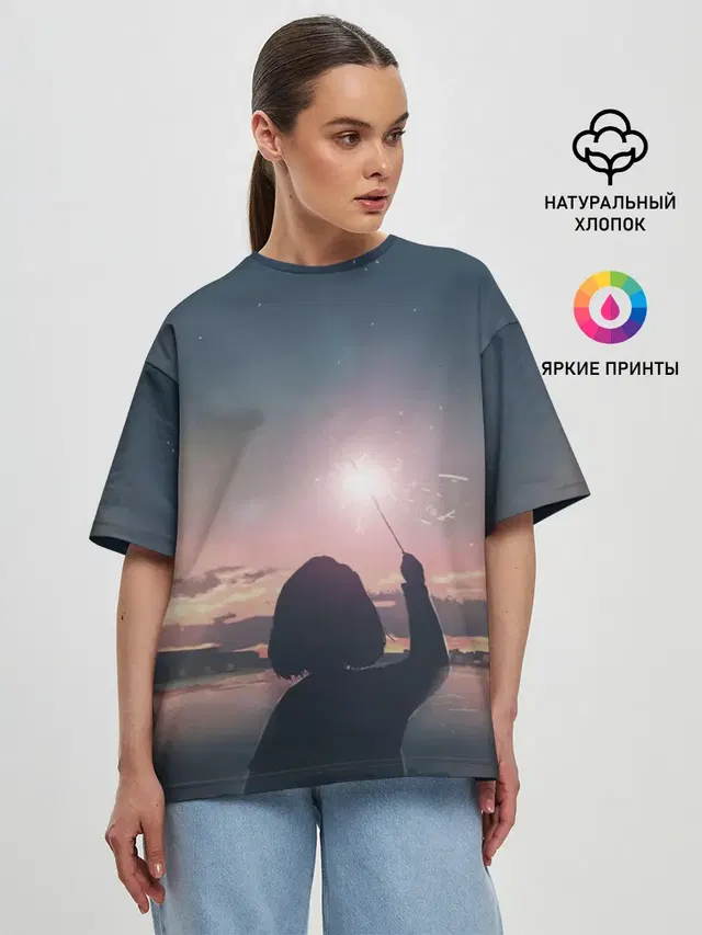 Женская футболка оверсайз