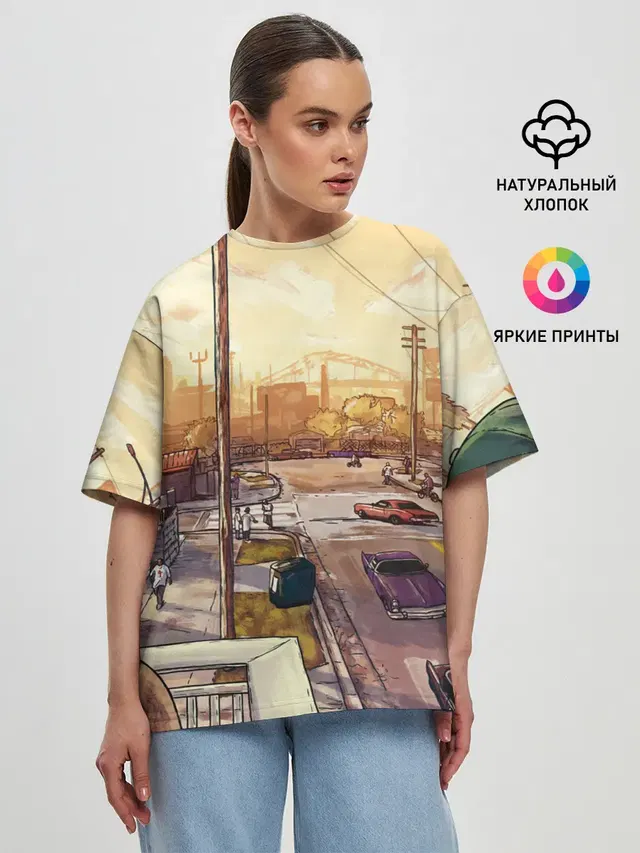 Женская футболка оверсайз