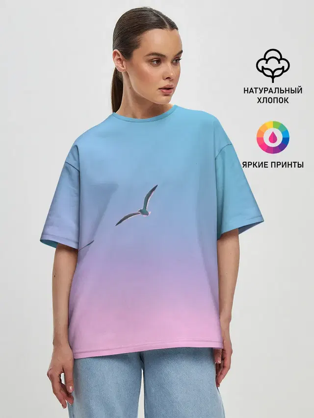 Женская футболка оверсайз