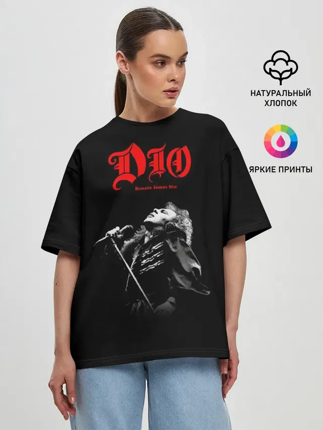 Женская футболка оверсайз с принтом «Разный рок — Dio #6»