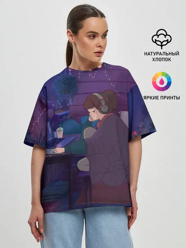 Женская футболка оверсайз