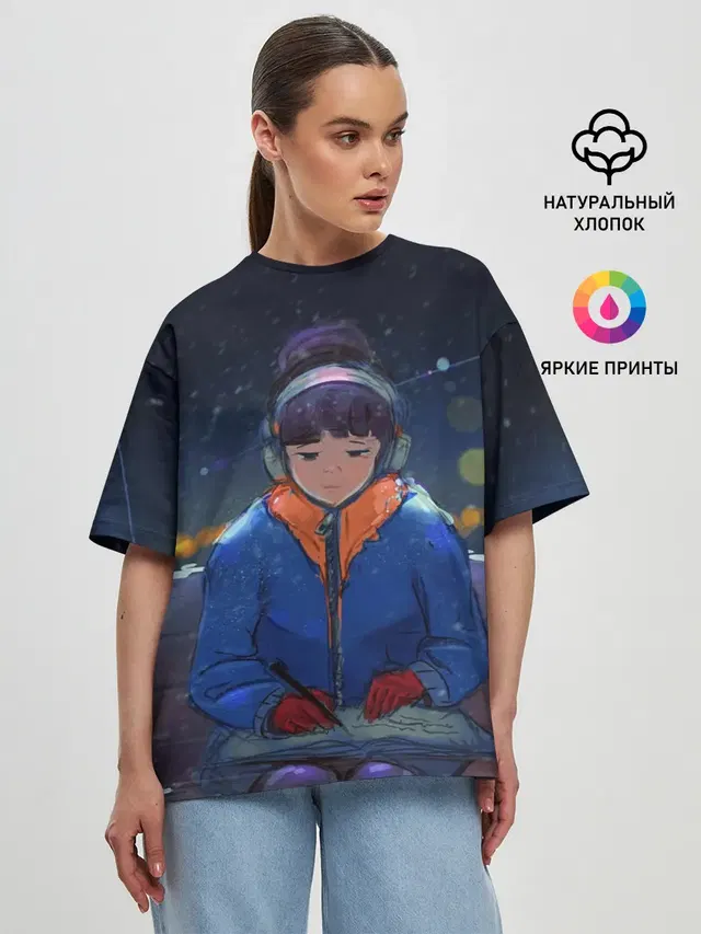 Женская футболка оверсайз