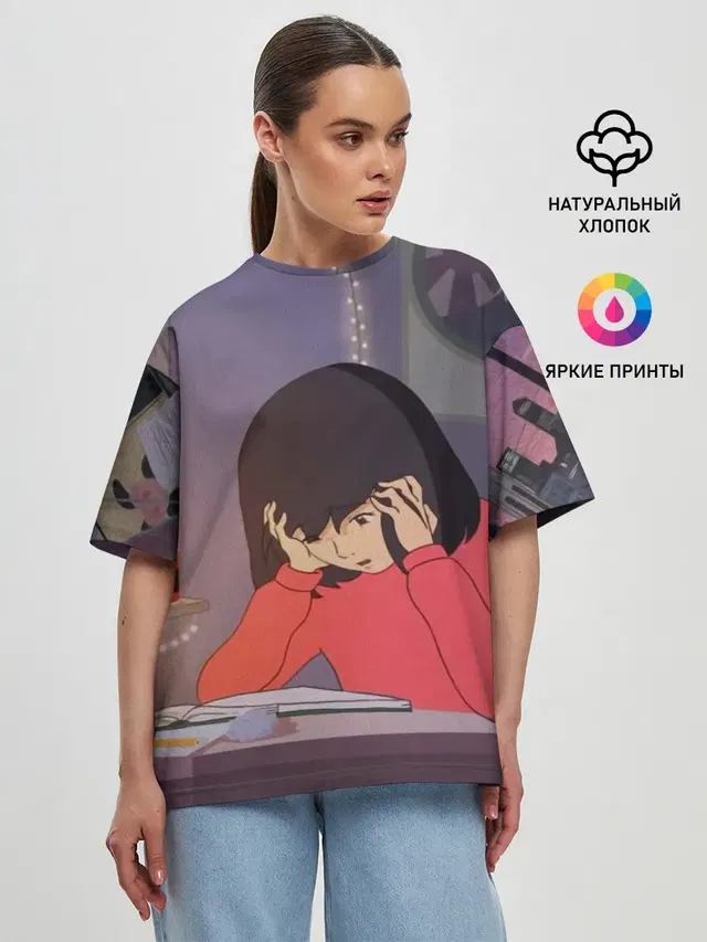 Женская футболка оверсайз