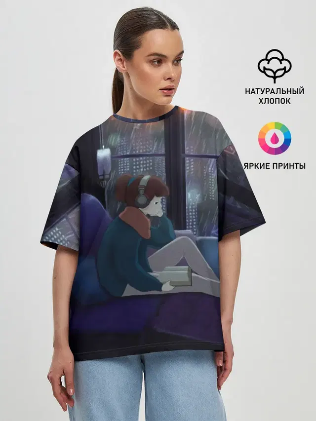 Женская футболка оверсайз