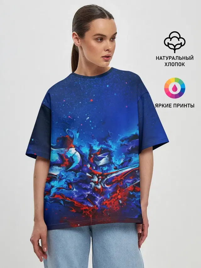 Женская футболка оверсайз с принтом «Casual Color | Style»