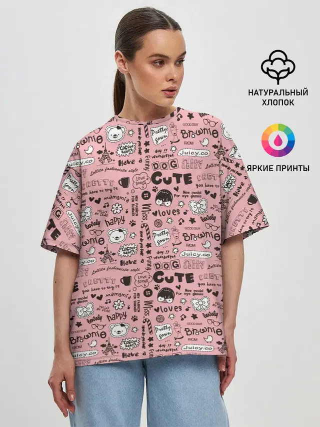 Женская футболка оверсайз