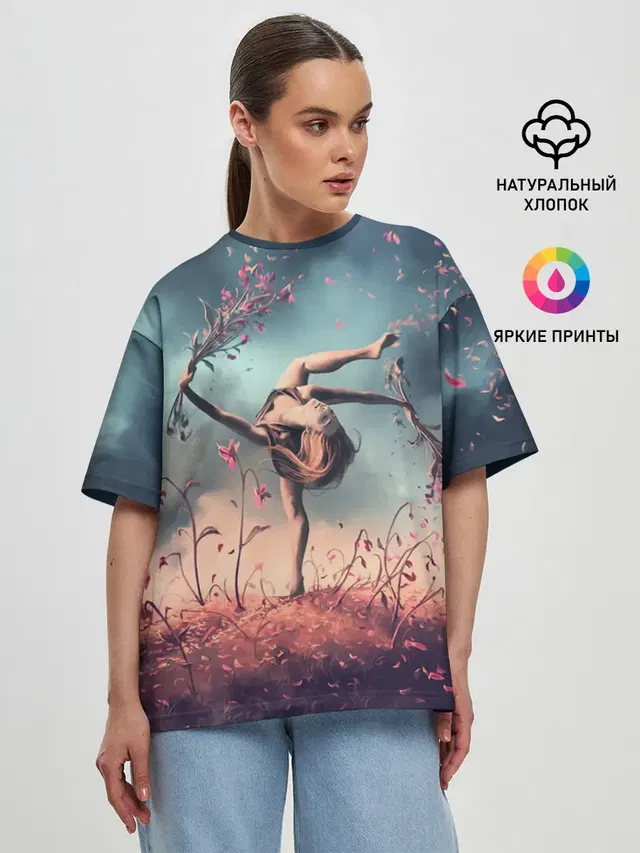 Женская футболка оверсайз