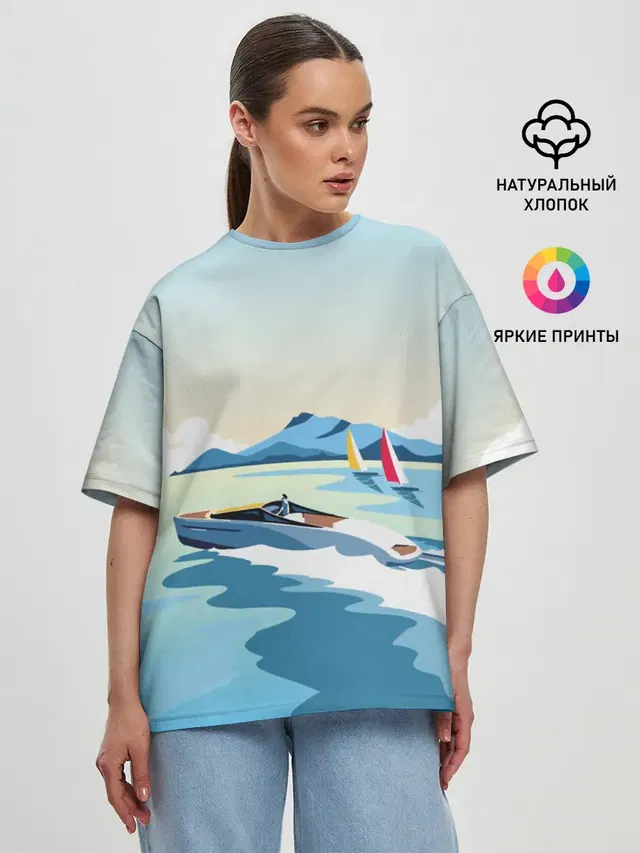 Женская футболка оверсайз
