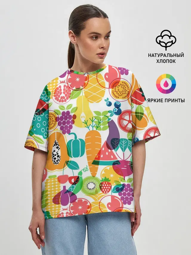 Женская футболка оверсайз