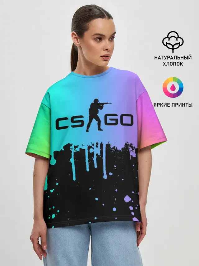 Женская футболка оверсайз