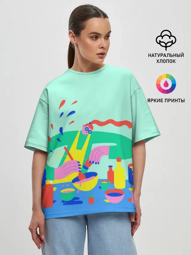 Женская футболка оверсайз