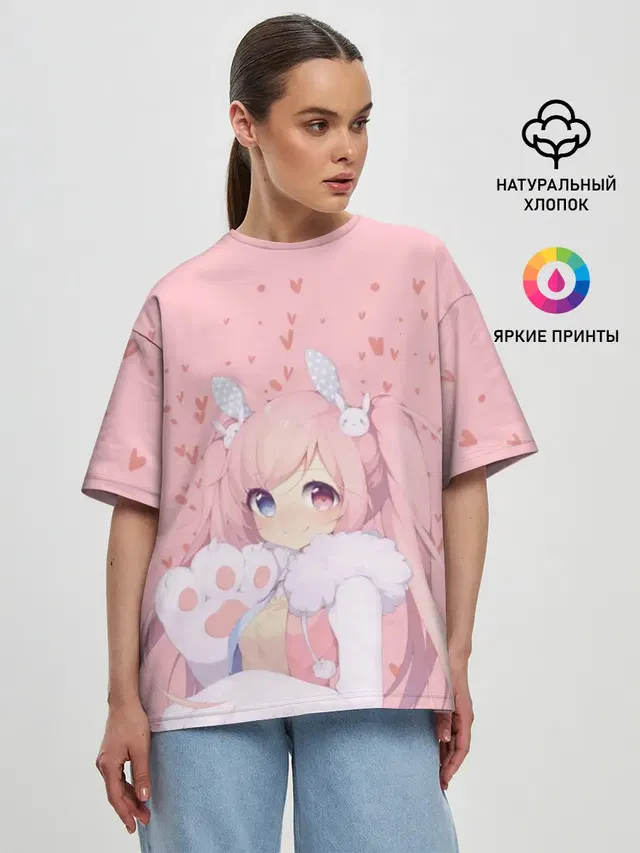 Женская футболка оверсайз