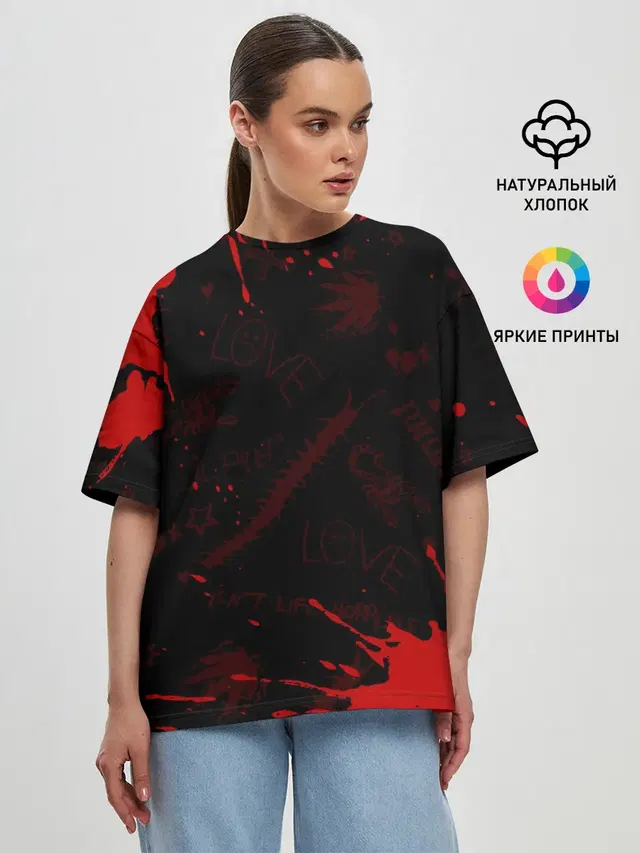 Женская футболка оверсайз