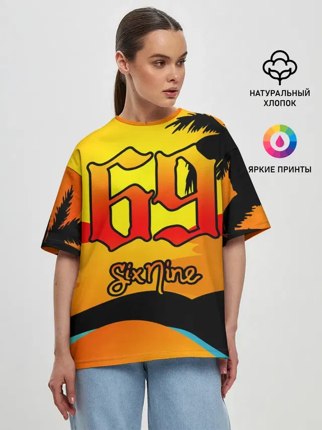 Женская футболка оверсайз с принтом «6IX9INE — 6ix9ine Tekashi»