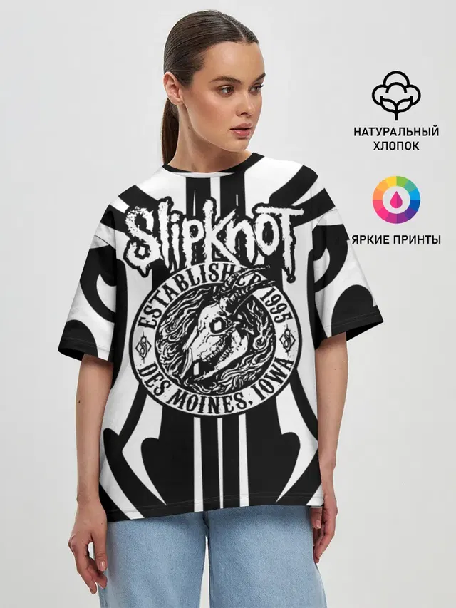 Женская футболка оверсайз с принтом «Goat skull»