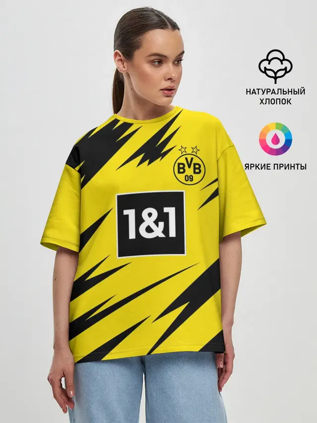 Женская футболка оверсайз с принтом «Borussia — Reus Borussia Dortmund 20-21»