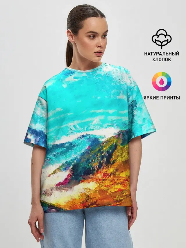 Женская футболка оверсайз
