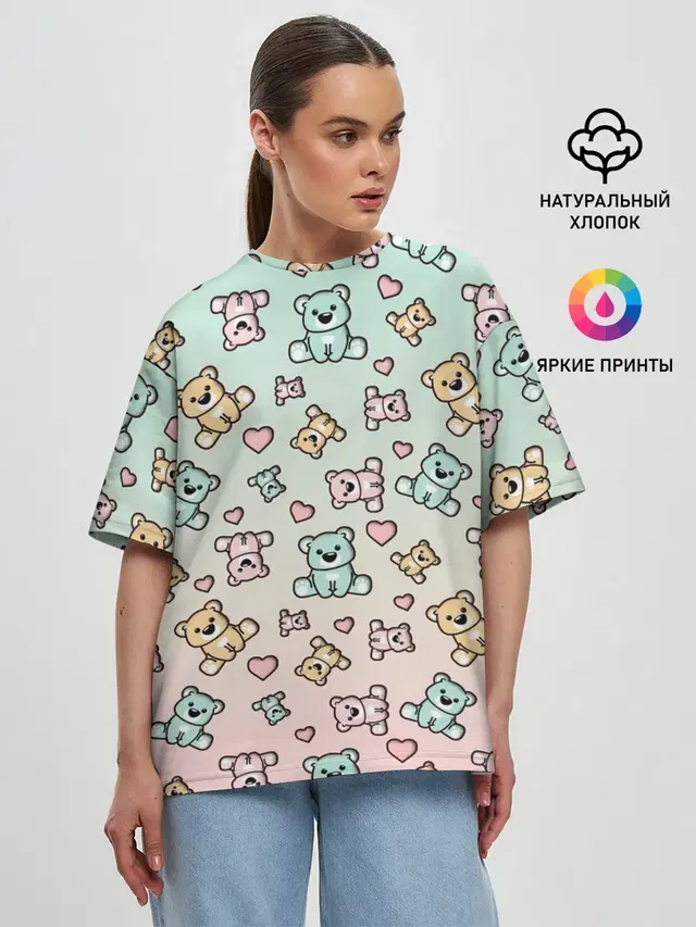 Женская футболка оверсайз