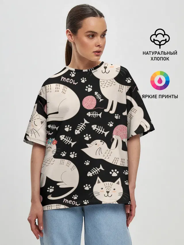 Женская футболка оверсайз