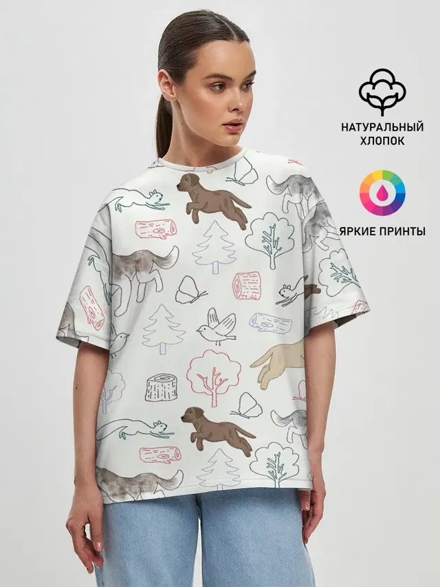 Женская футболка оверсайз