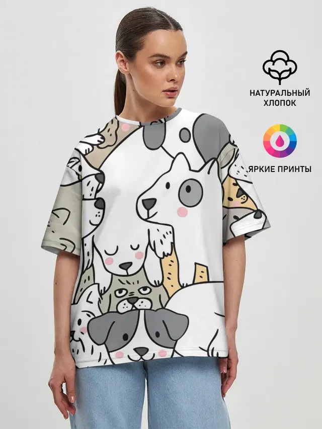Женская футболка оверсайз