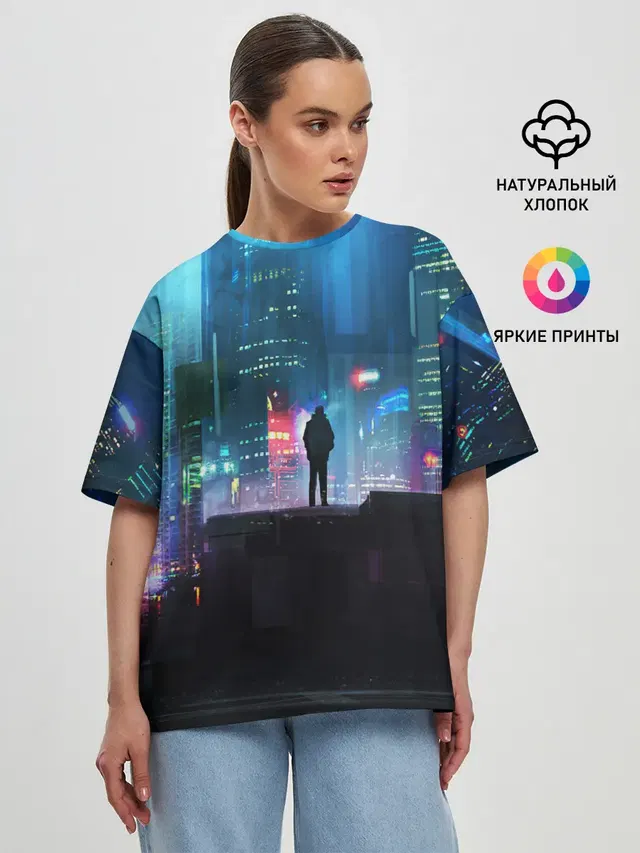 Женская футболка оверсайз