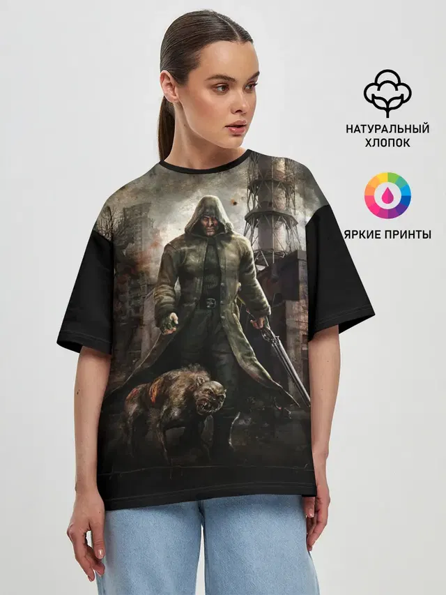 Женская футболка оверсайз