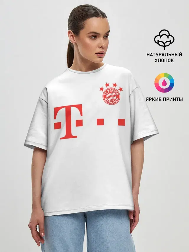 Женская футболка оверсайз с принтом «21 — FC Bayern M?nchen 20/21»