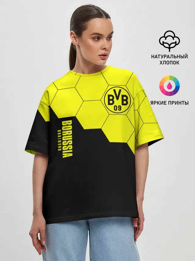 Женская футболка оверсайз с принтом «Borussia — Borussia Dortmund»