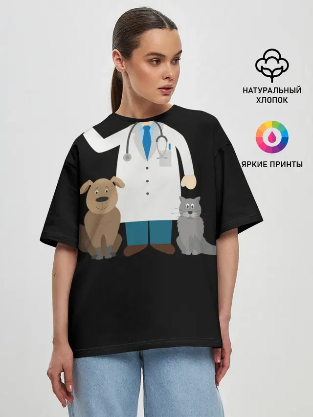 Женская футболка оверсайз