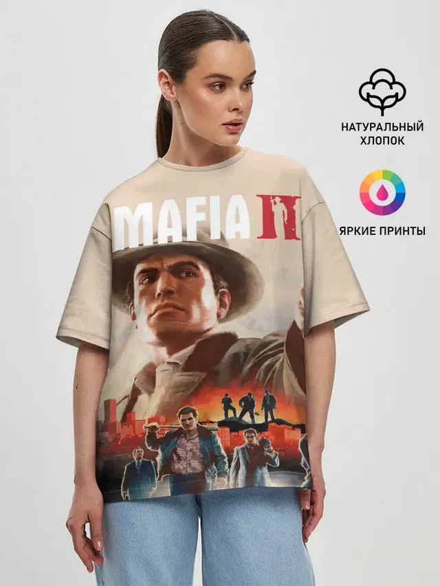 Женская футболка оверсайз с принтом «Mafia — Mafia II»