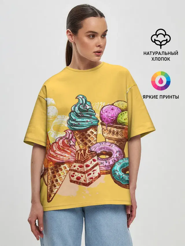 Женская футболка оверсайз