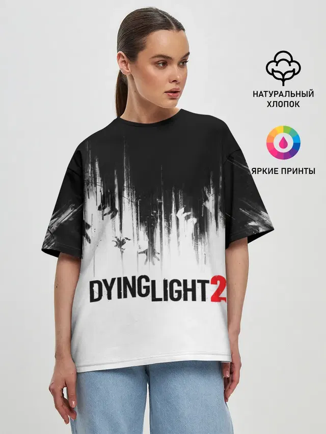 Женская футболка оверсайз с принтом «Dying Light — Dying Light 2»