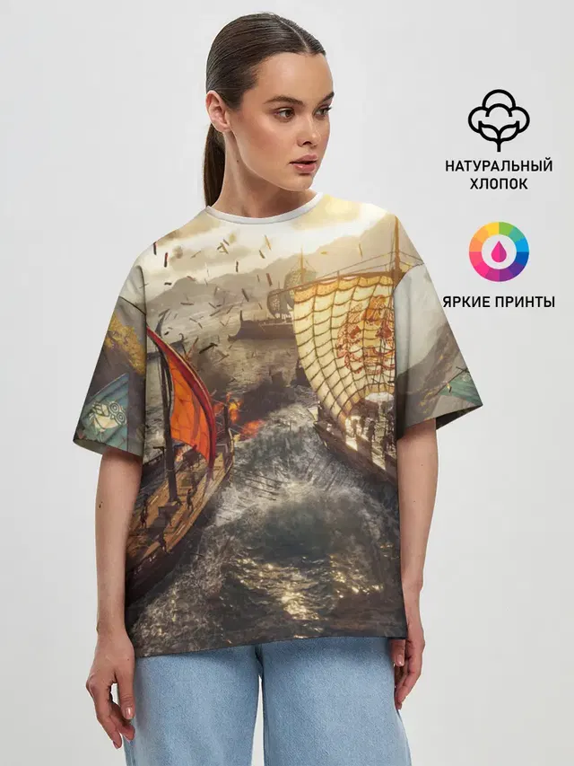 Женская футболка оверсайз