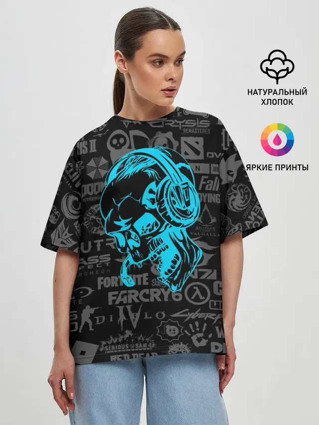 Женская футболка оверсайз