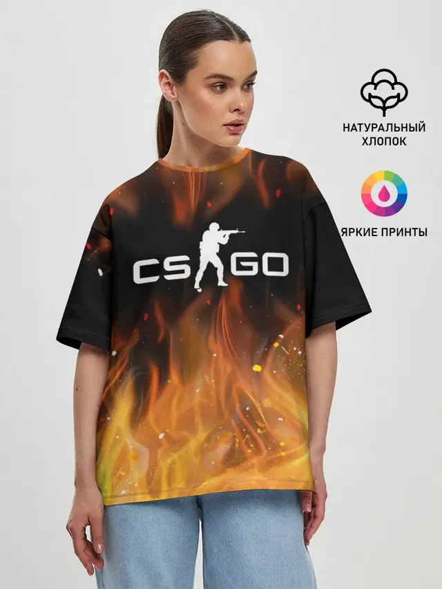 Женская футболка оверсайз