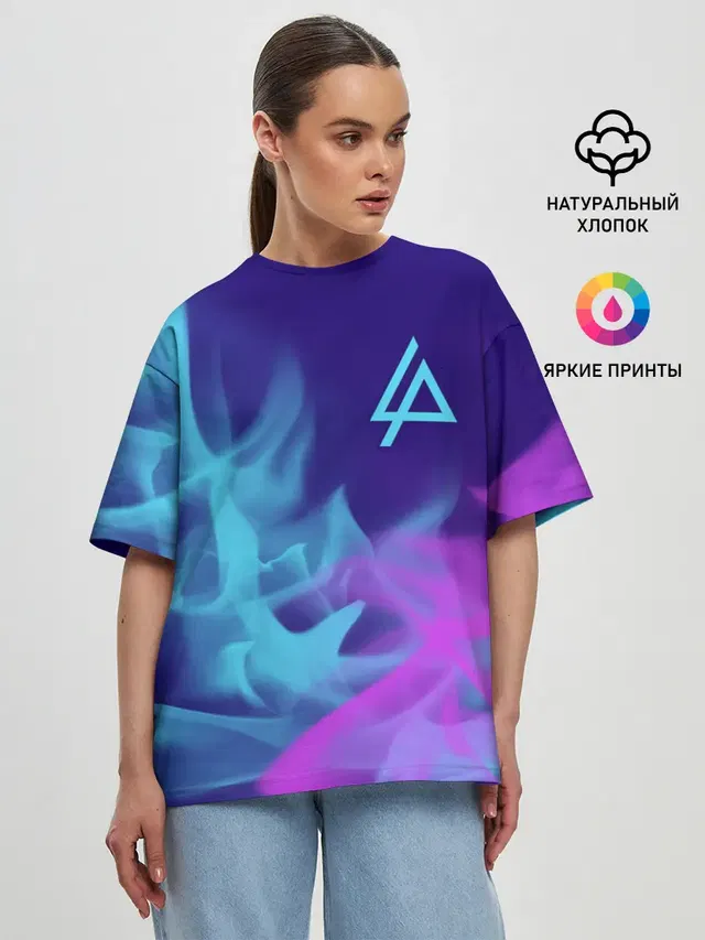 Женская футболка оверсайз с принтом «Flame»