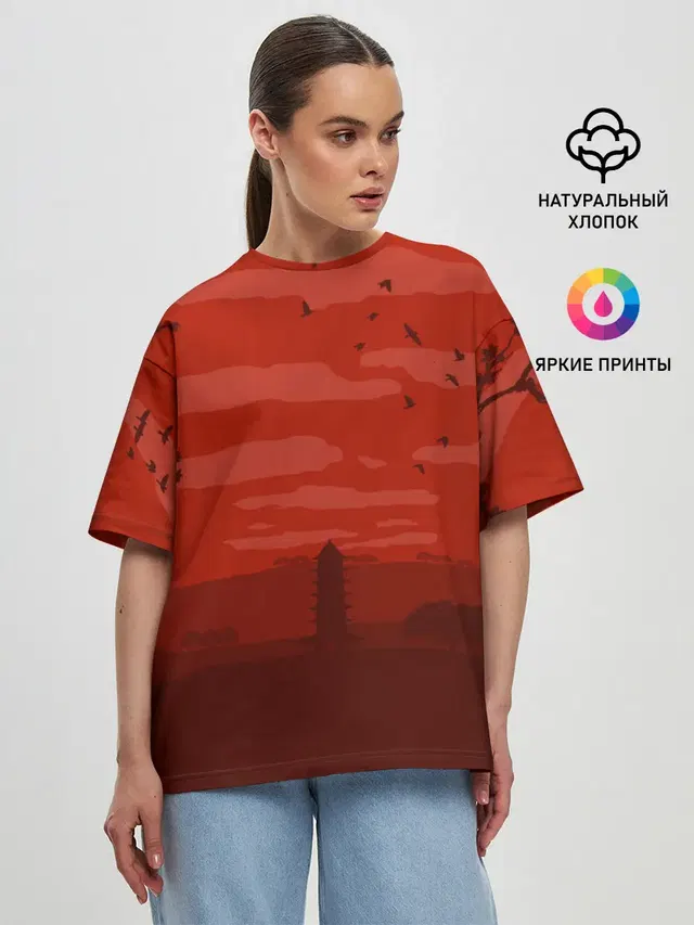 Женская футболка оверсайз