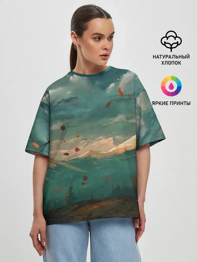 Женская футболка оверсайз