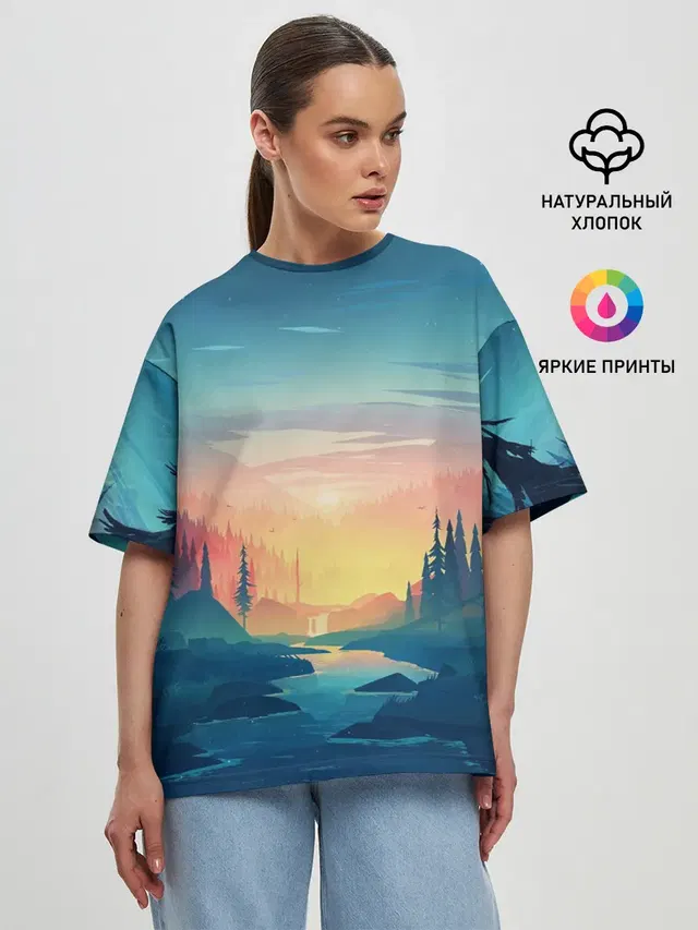 Женская футболка оверсайз