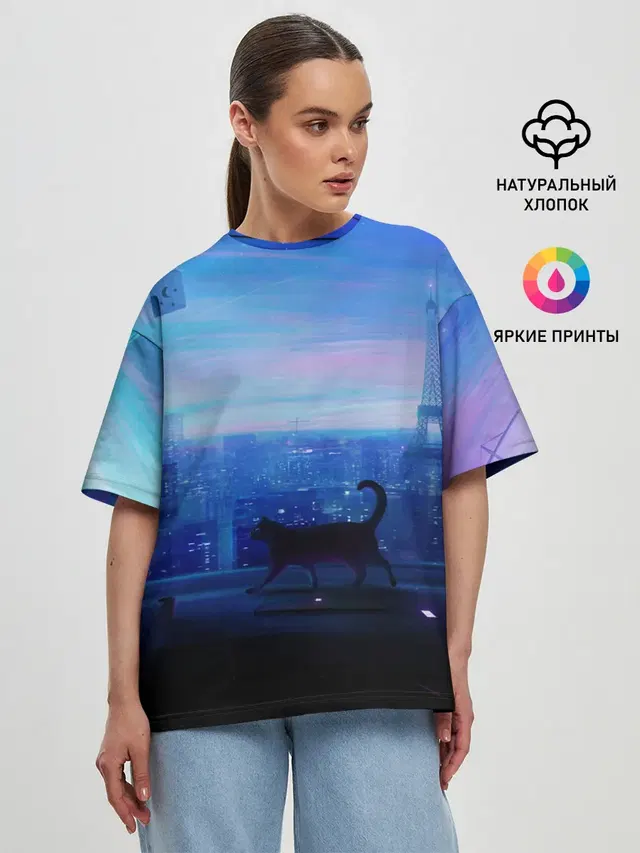 Женская футболка оверсайз