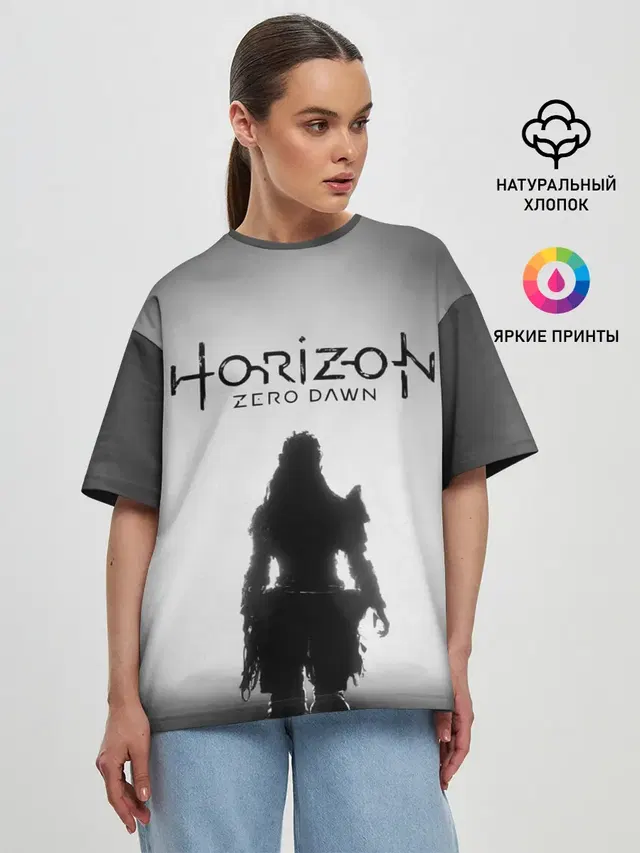 Женская футболка оверсайз с принтом «Horizon Zero Dawn»
